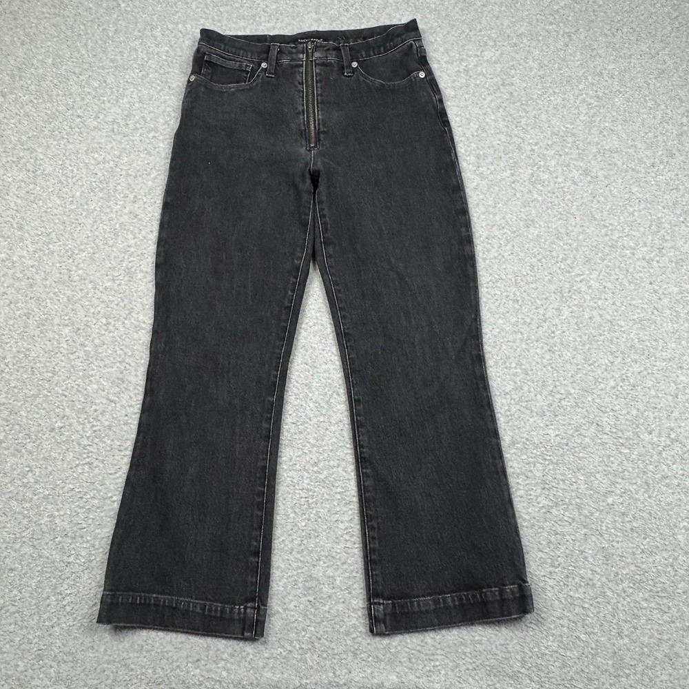Lucky Brand Bridgette High Rise Crop Mini Boot Denim Jeans Women's 10/30 Black